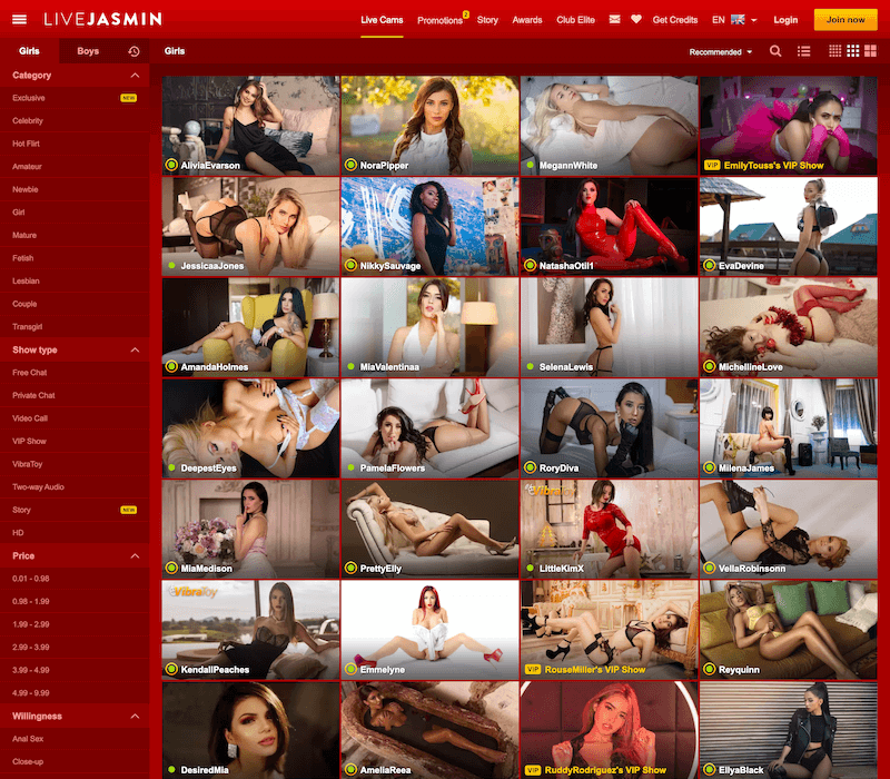 Livejasmin homepage - review