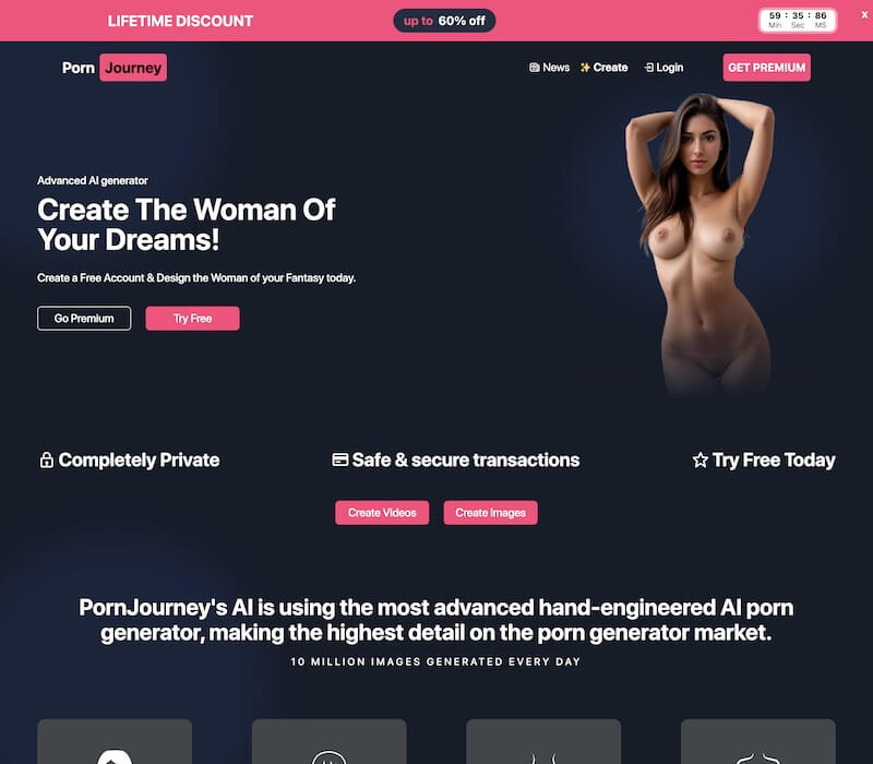 Pornjourney.ai homepage